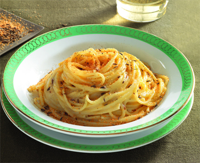 cuisine italienne, spaghetti du poete ungaretti