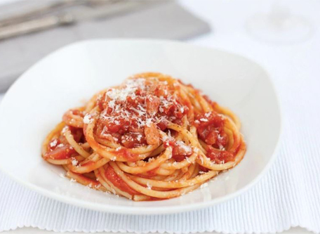 cuisine italienne, bucatini amatriciana